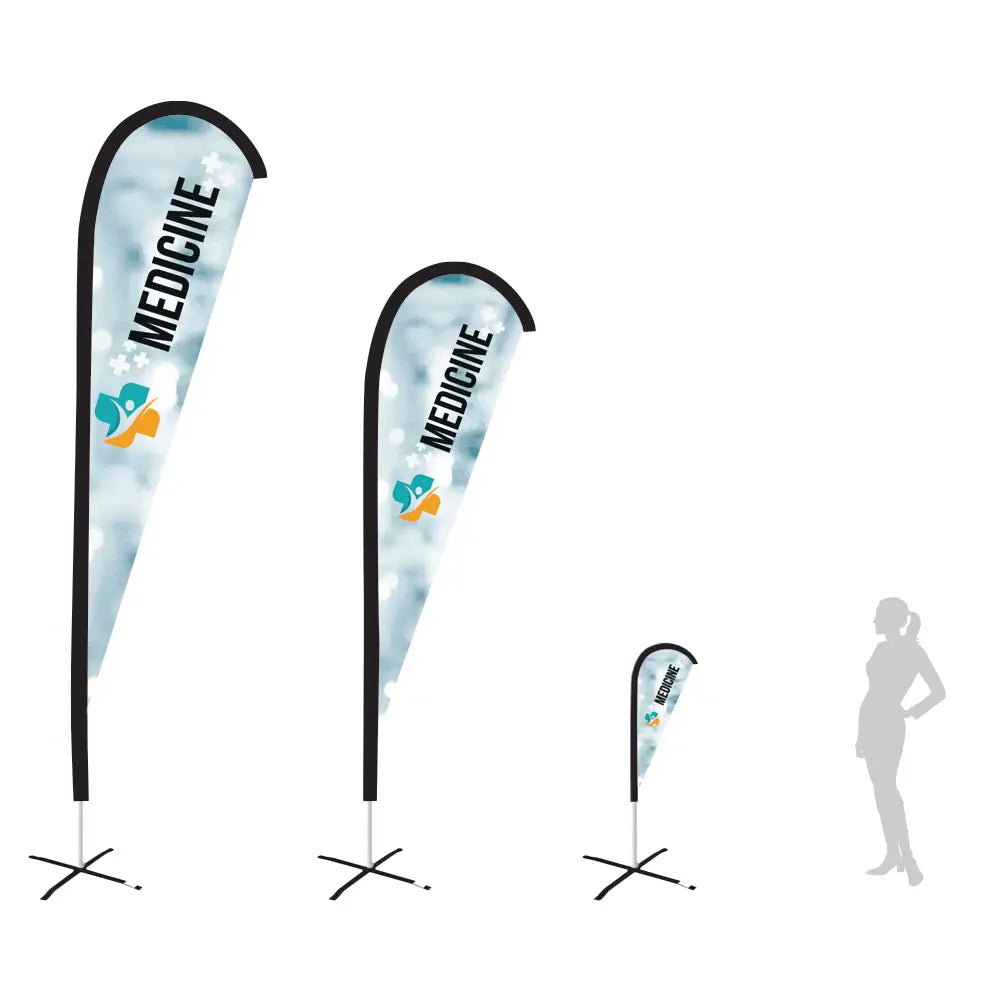 medicine white teardrop flag