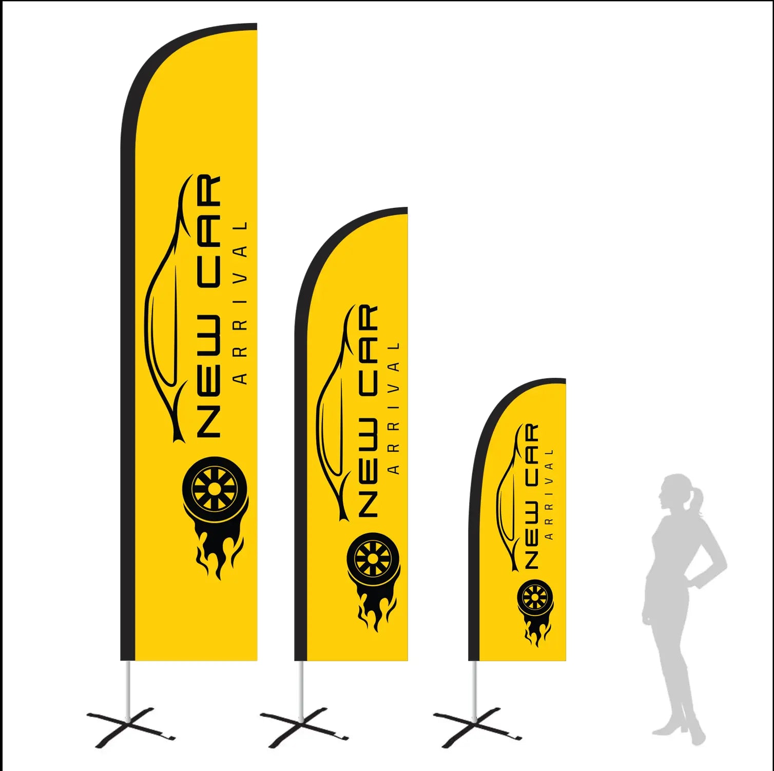 new car yellow feather flag