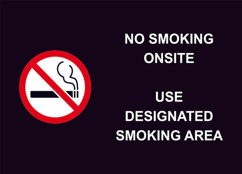 no smoking onsite construction sign