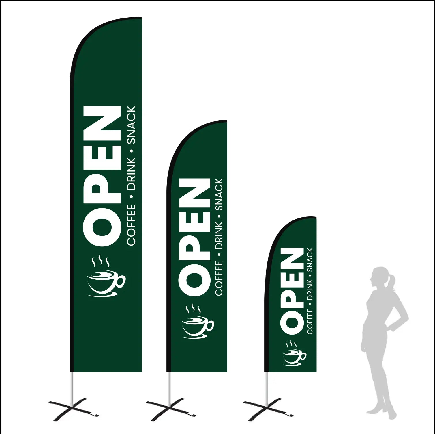 open green feather flag