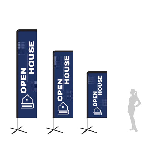 open house blue rectangle flag