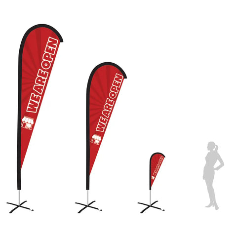 open red teardrop flag