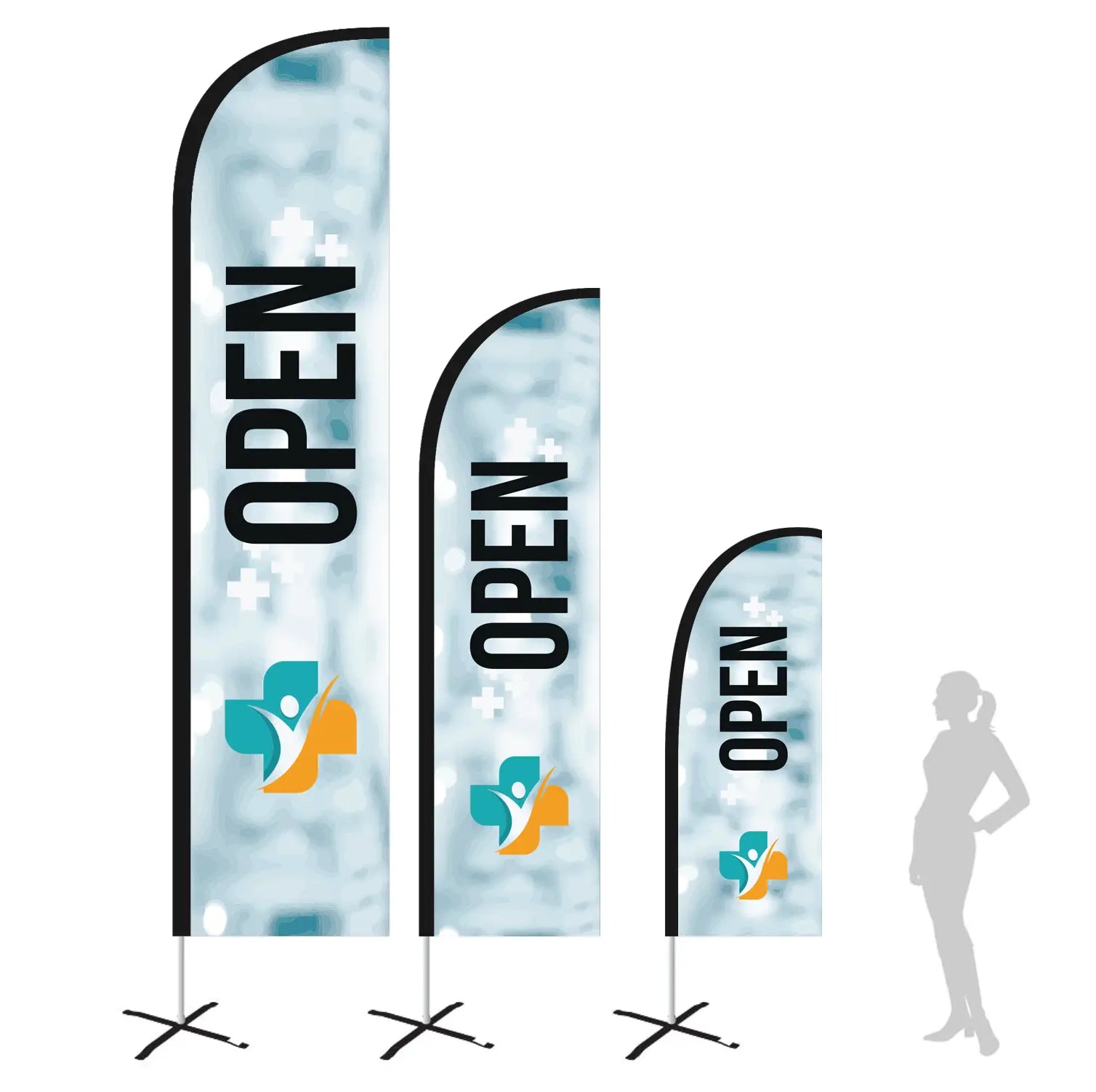 open white feather flag