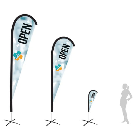 open white teardrop flag