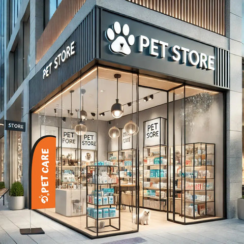 pet orange feather flag pet store