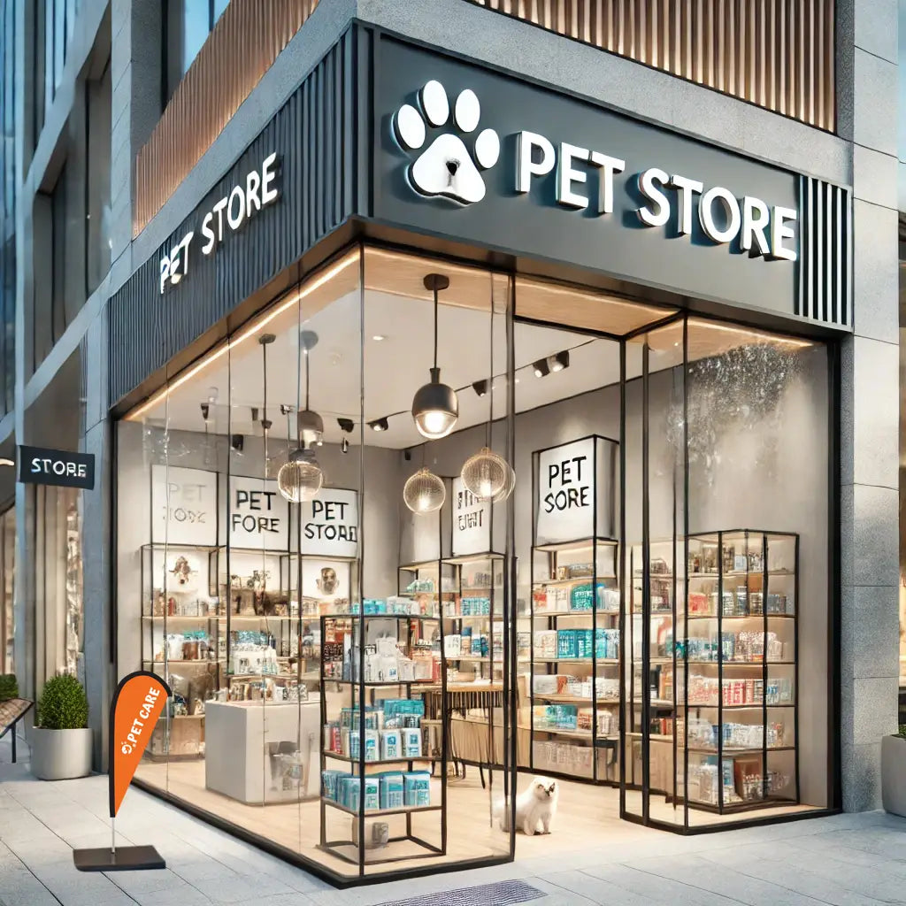 pet orange teardrop flag pet store