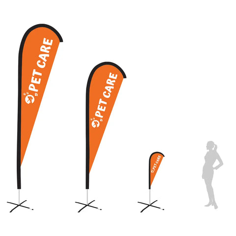pet orange teardrop flag