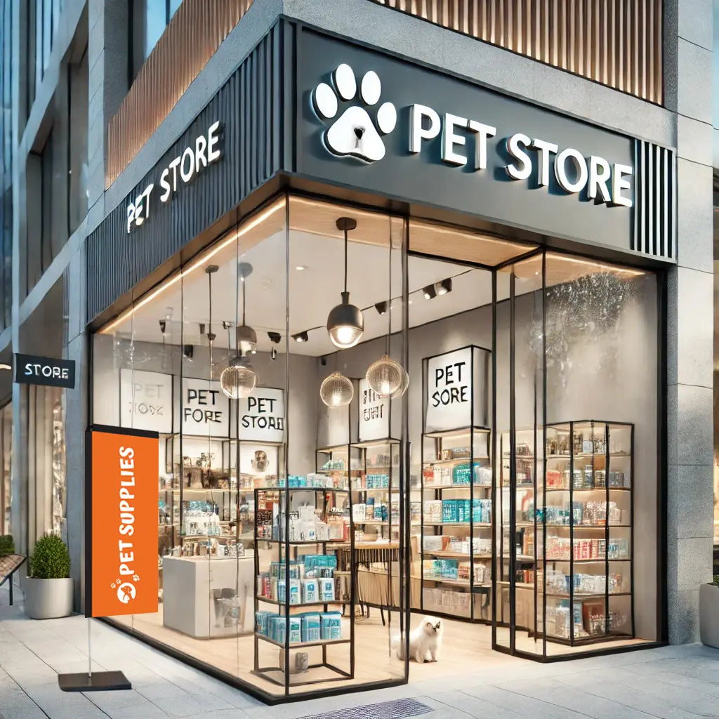 pet supplies orange rectangle flag pet store