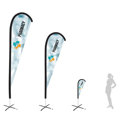 pharmacy white teardrop flag