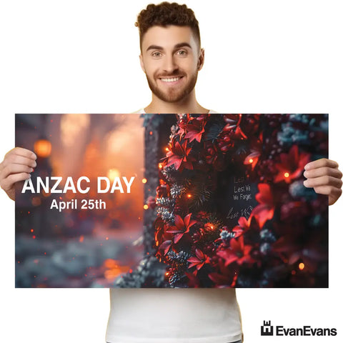 remembrance wreath anzac day corflute poster