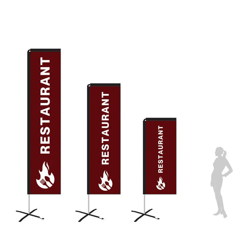 restaurant dark red rectangle flag