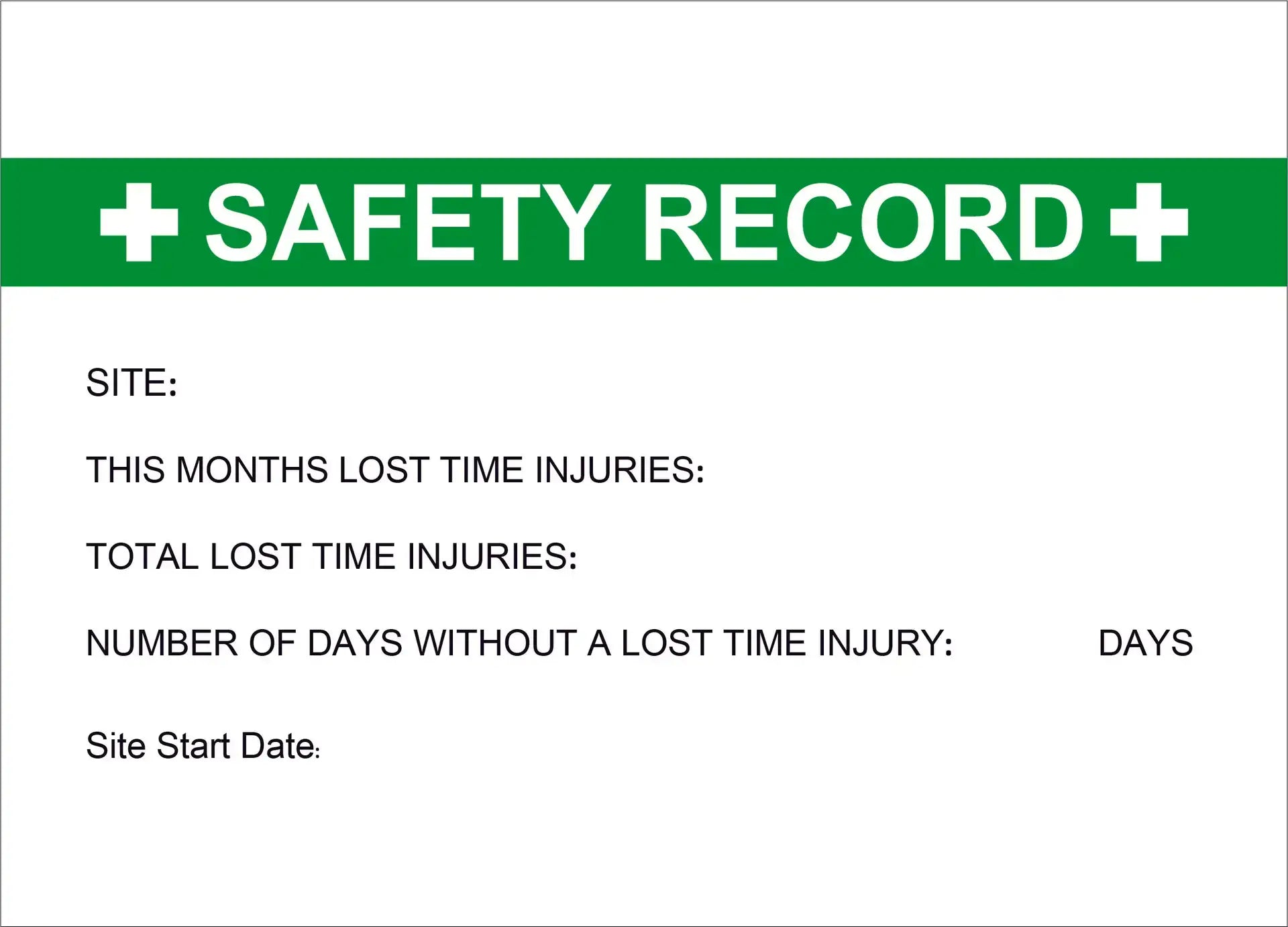 safety record construction sign