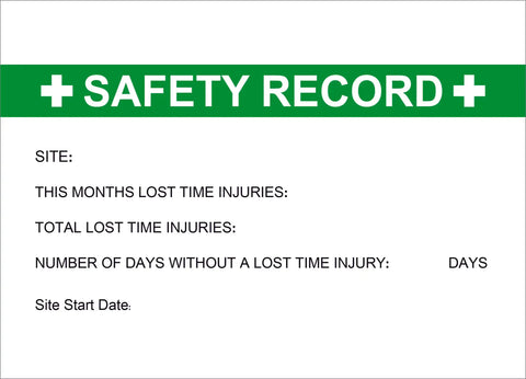 safety record construction sign