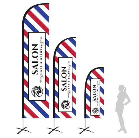 salon blue white red feather flag new 1