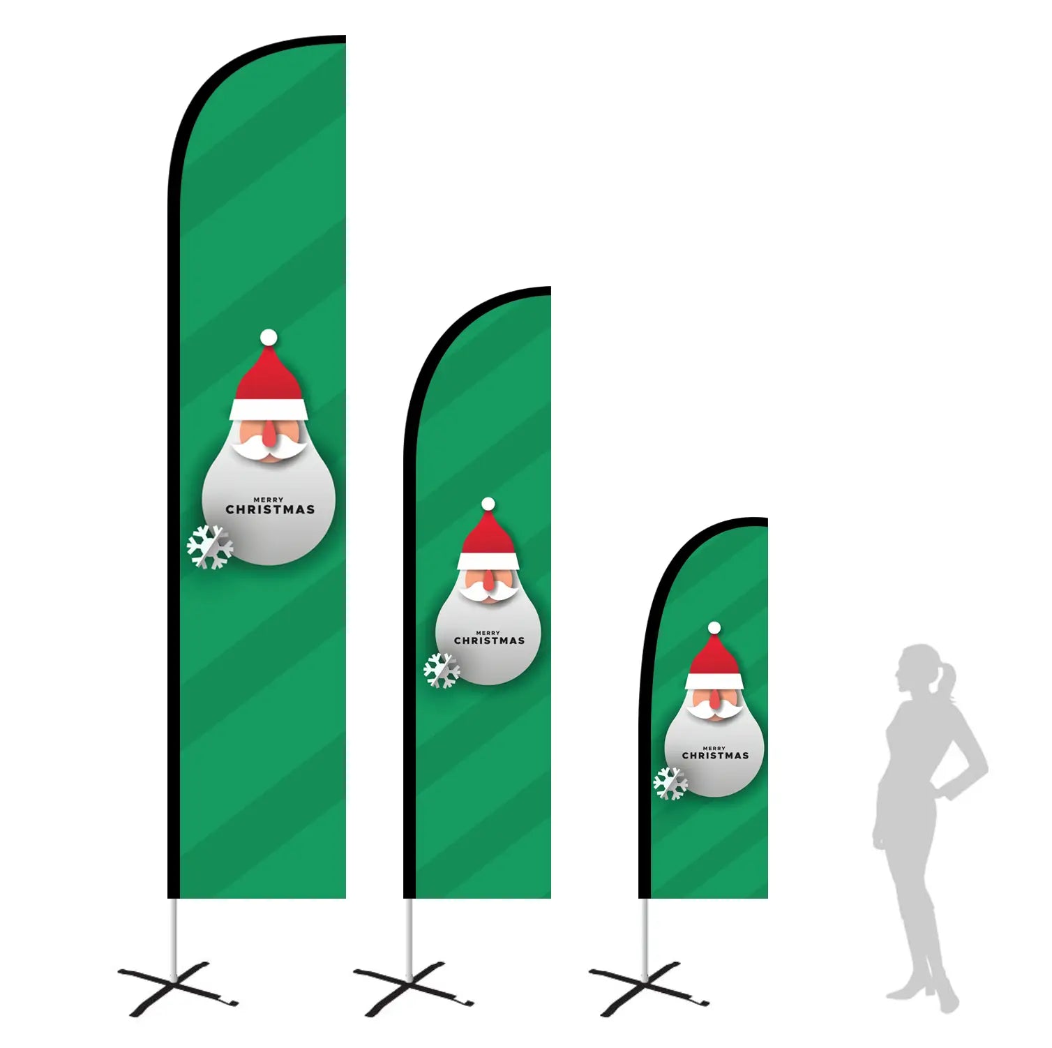 santa claus merry christmas feather flags