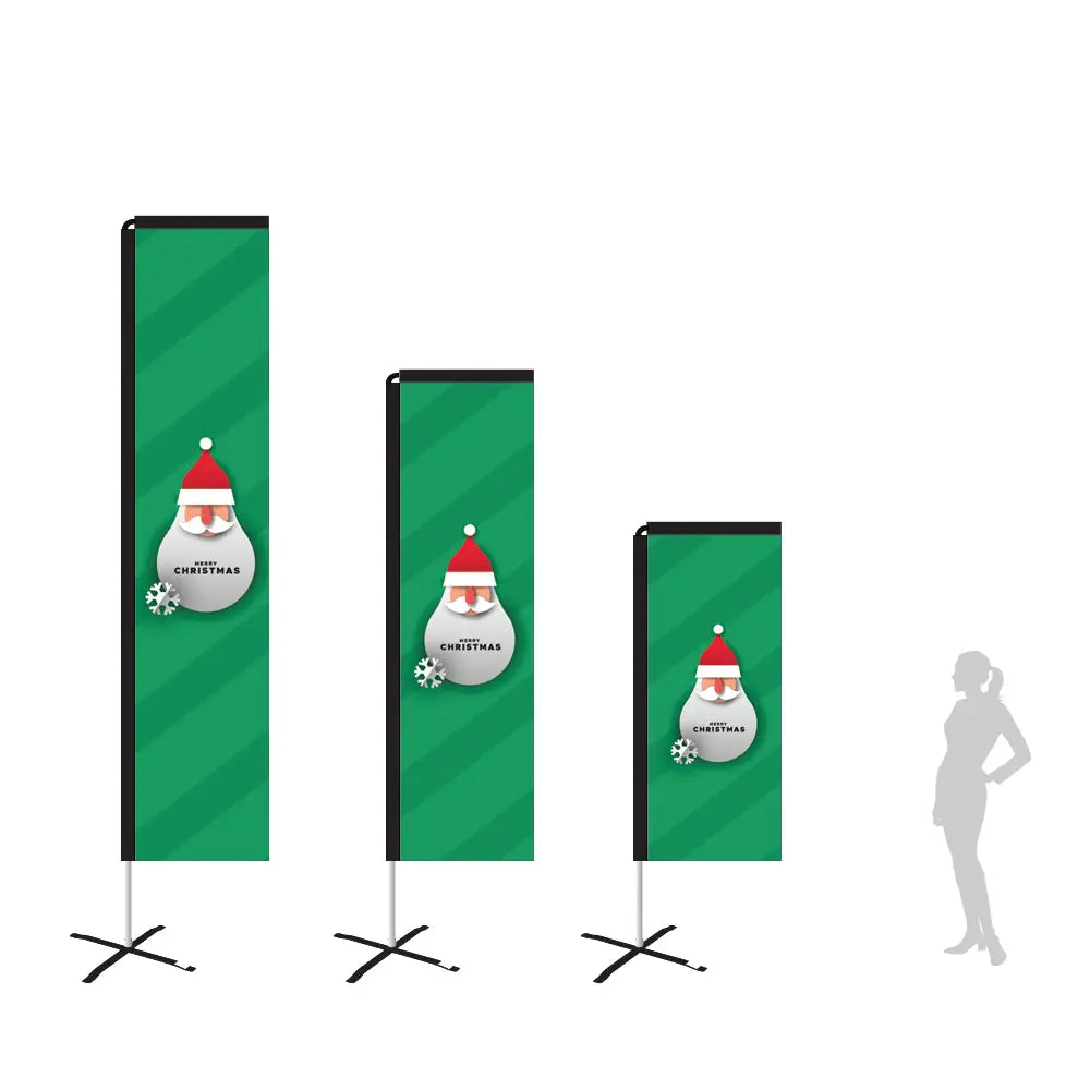 santa claus merry christmas rectangle flag