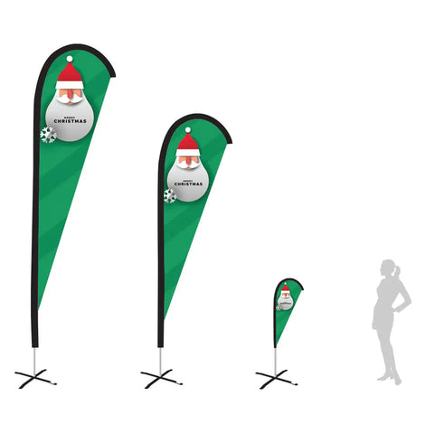 santa claus merry christmas teardrop flag