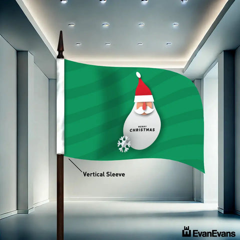 santa claus vertical sleeve knitted polyester merry christmas flag