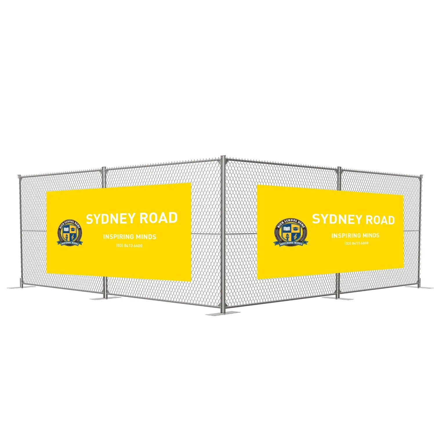 school fence mesh yellow