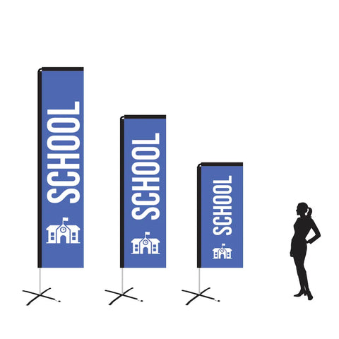 school royal blue rectangle flag