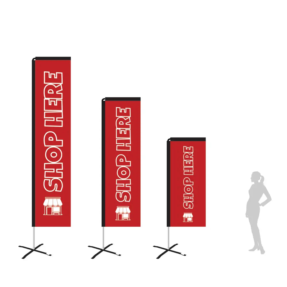 shop here red rectangle flag
