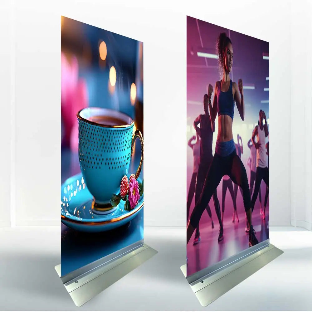 silver metal stand with board