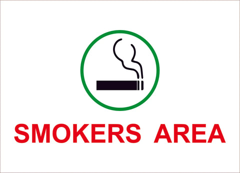 smokers area construction sign