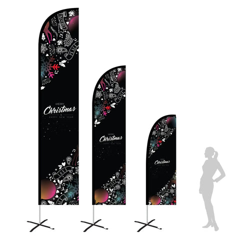 snowflake merry christmas feather flags