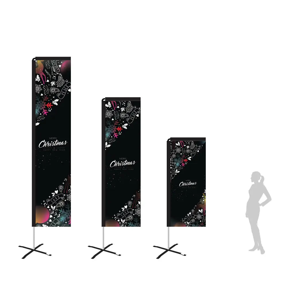 snowflake merry christmas rectangle flag