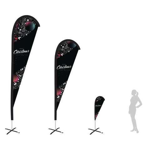 snowflake merry christmas teardrop flag