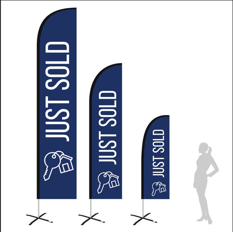 sold blue feather flag