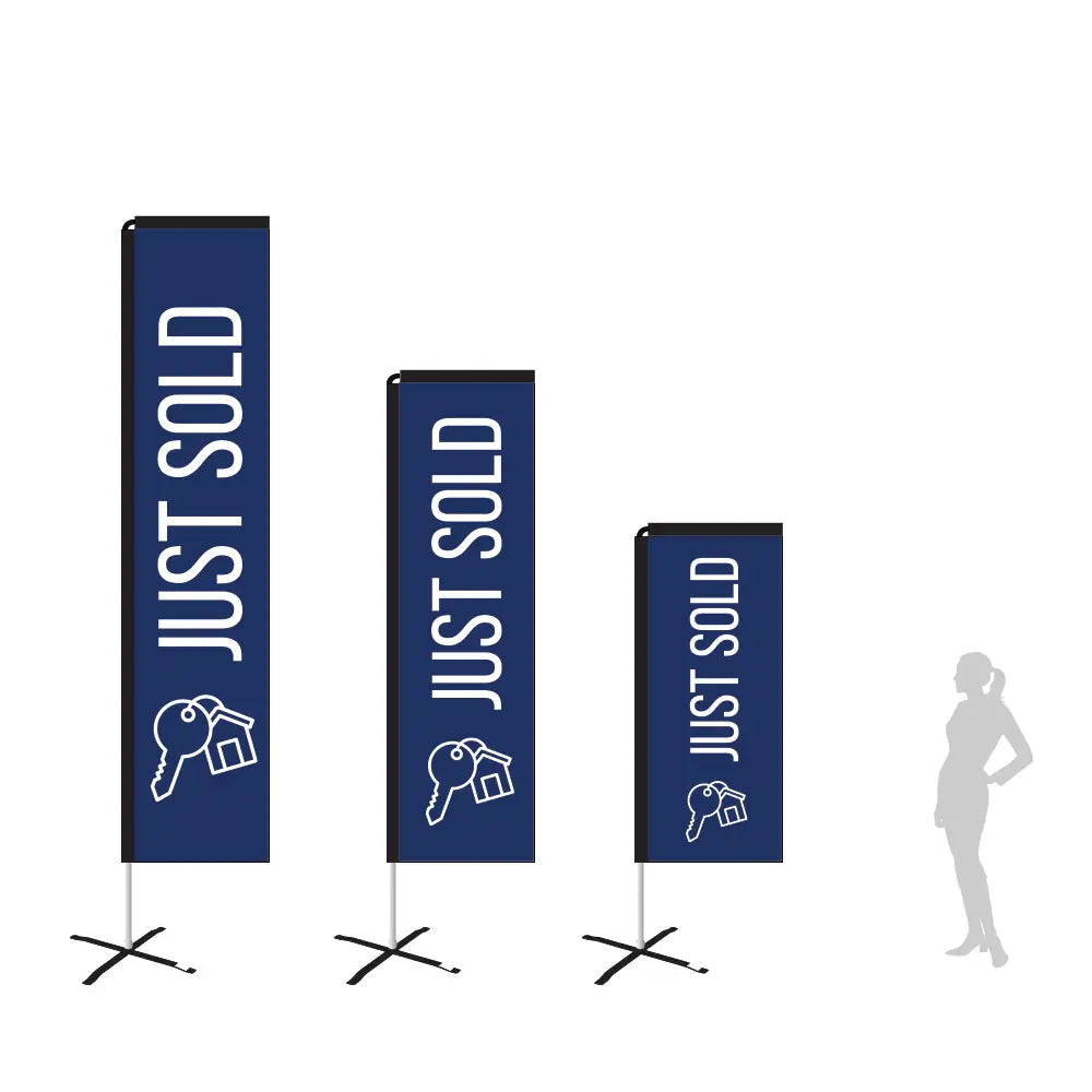 sold blue rectangle flag