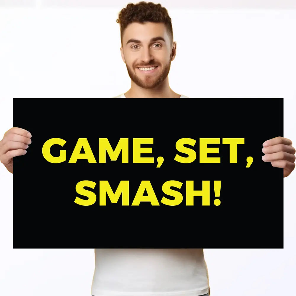 sporting corflute game set smash poster