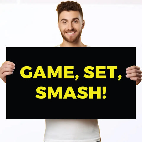 sporting corflute game set smash poster