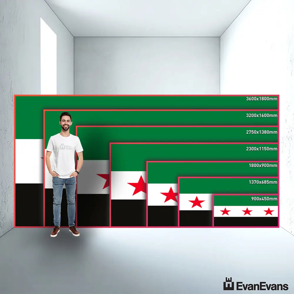 syria flag size guide comparison
