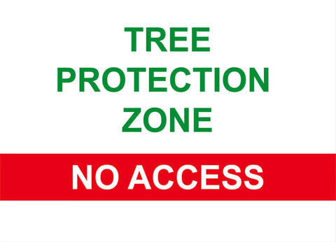 tree protection zone construction sign