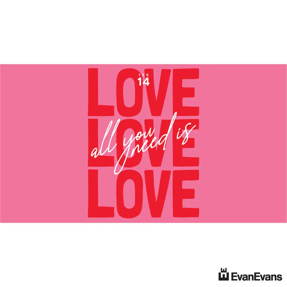 trilobal header with clips knitted polyester all you need is love flag