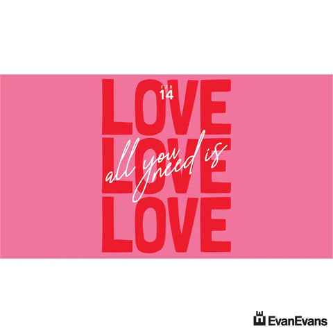 trilobal header with clips knitted polyester all you need is love flag