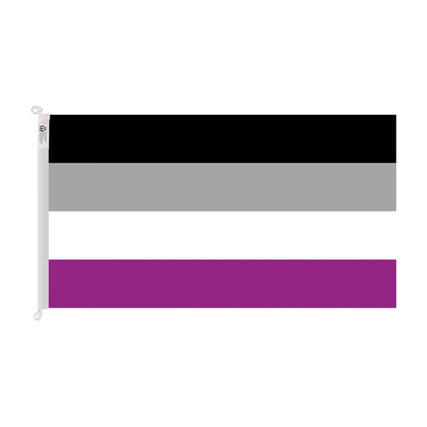 trilobal header with clips knitted polyester asexual flag