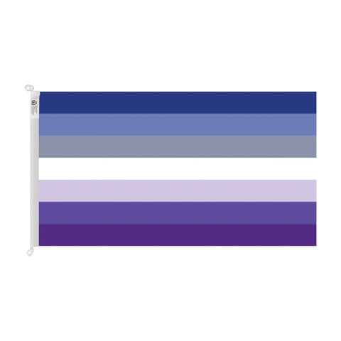 trilobal header with clips knitted polyester blue butch lesbian pride flag