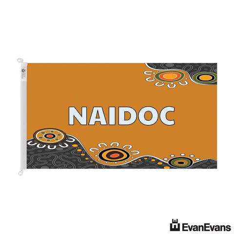 trilobal header with clips knitted polyester brown naidoc flag