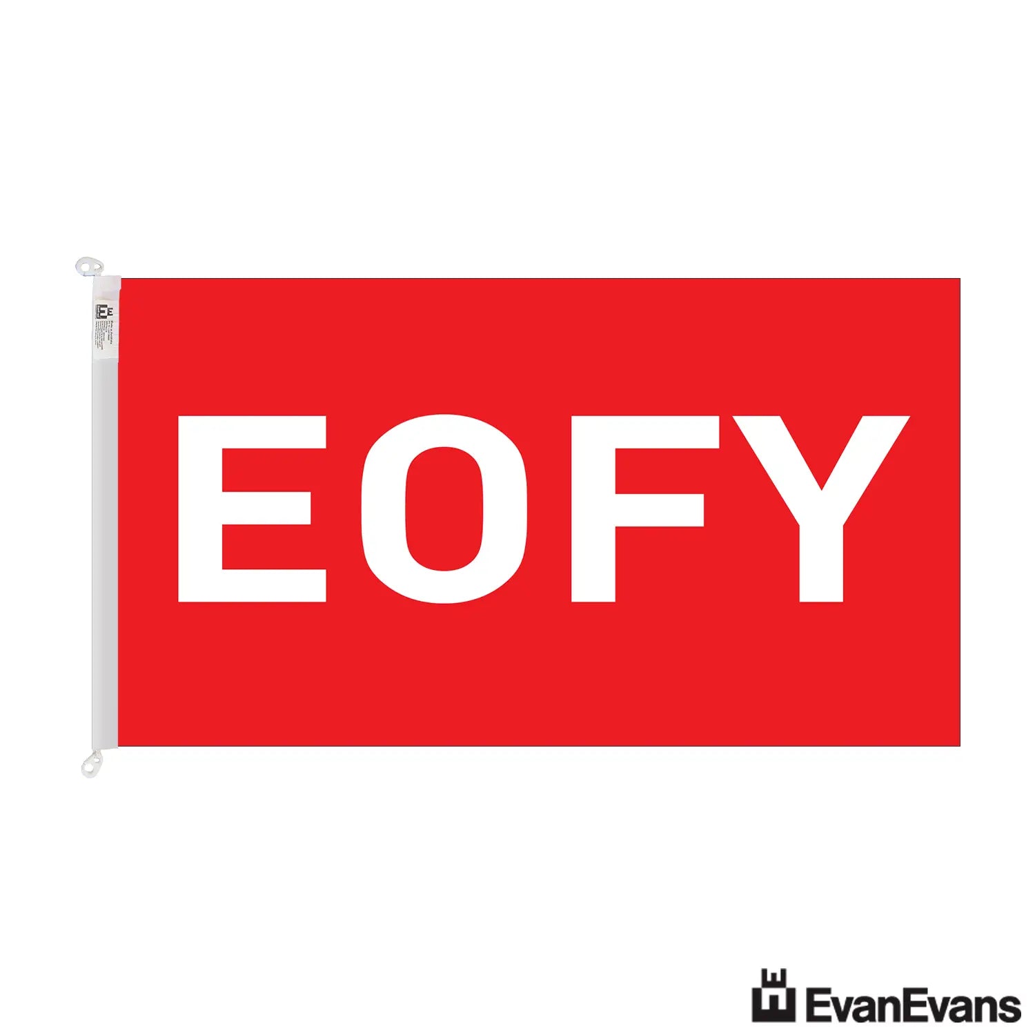 trilobal header with clips knitted polyester eofy flag