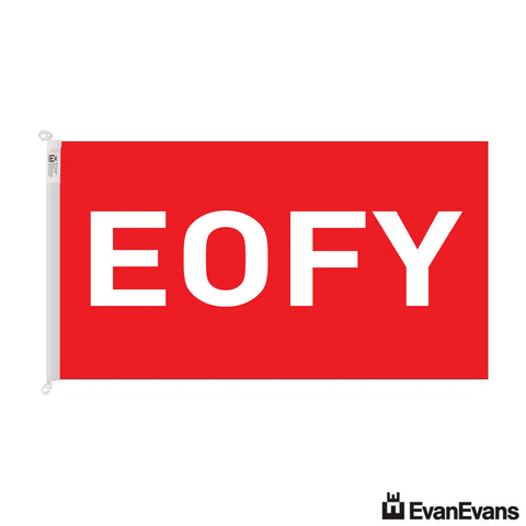 trilobal header with clips knitted polyester eofy flag