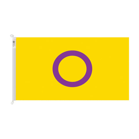 trilobal header with clips knitted polyester intersex pride flag