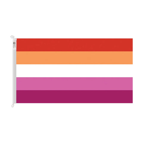 trilobal header with clips knitted polyester lesbian pride flag