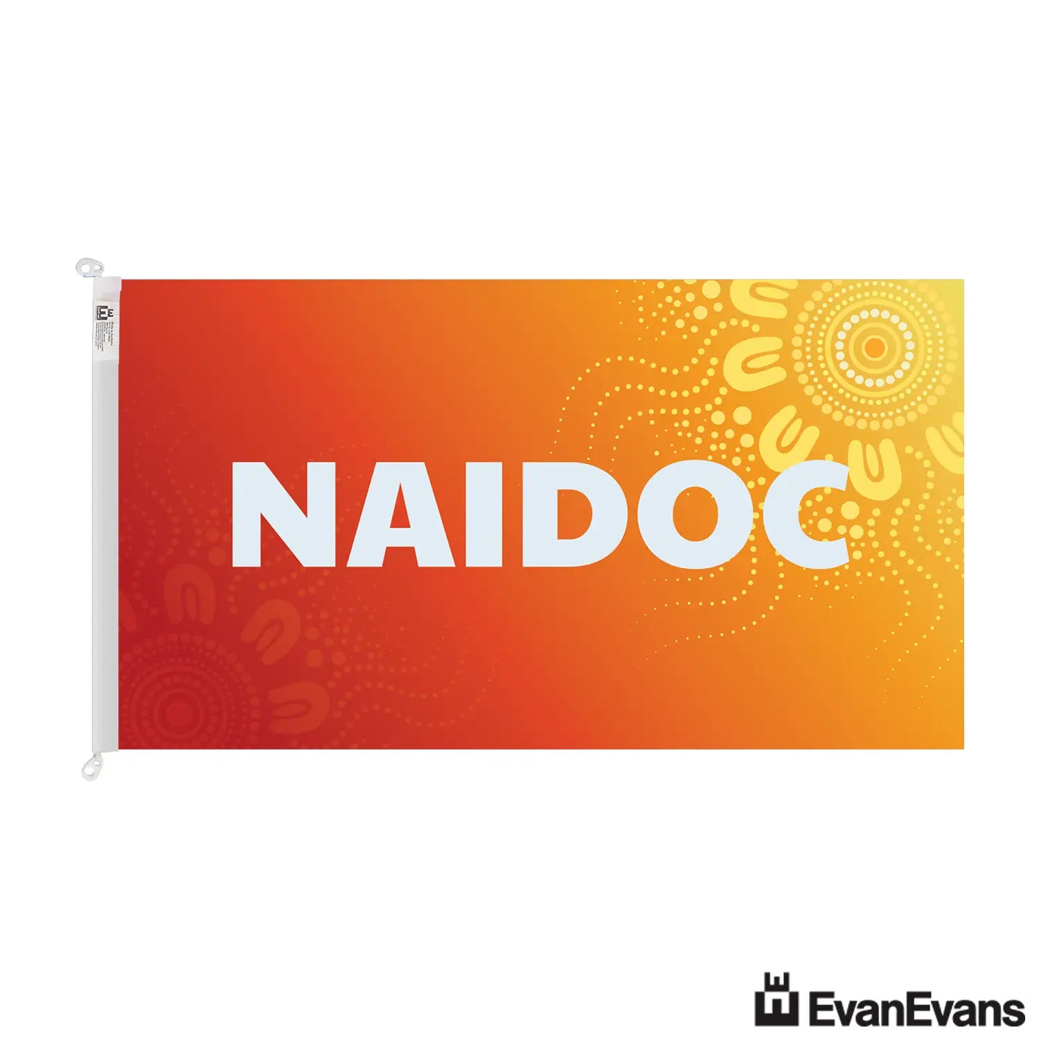 trilobal header with clips knitted polyester orange naidoc flag