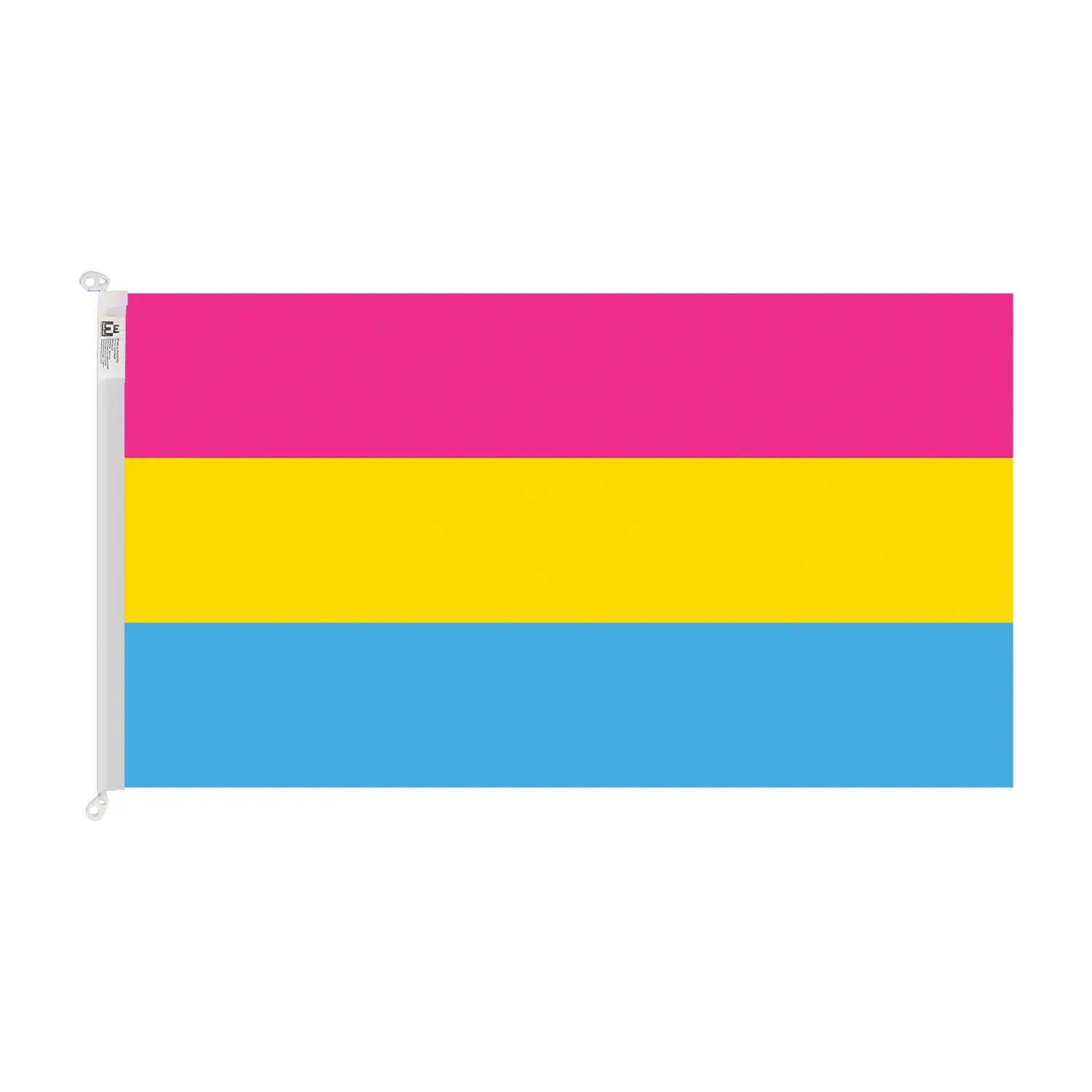 trilobal header with clips knitted polyester pansexual pride flag