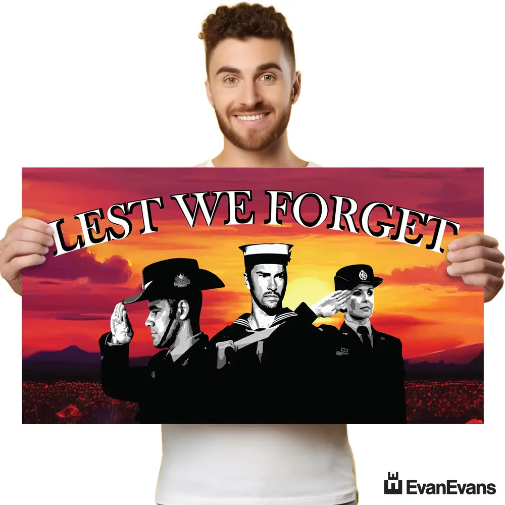 triservice art anzac day corflute poster