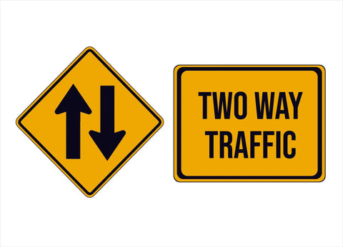 two way traffic construction sign