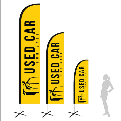 used car yellow feather flag